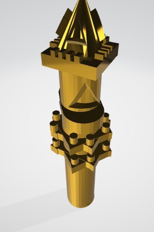 tower golden statue Free 3D model_4