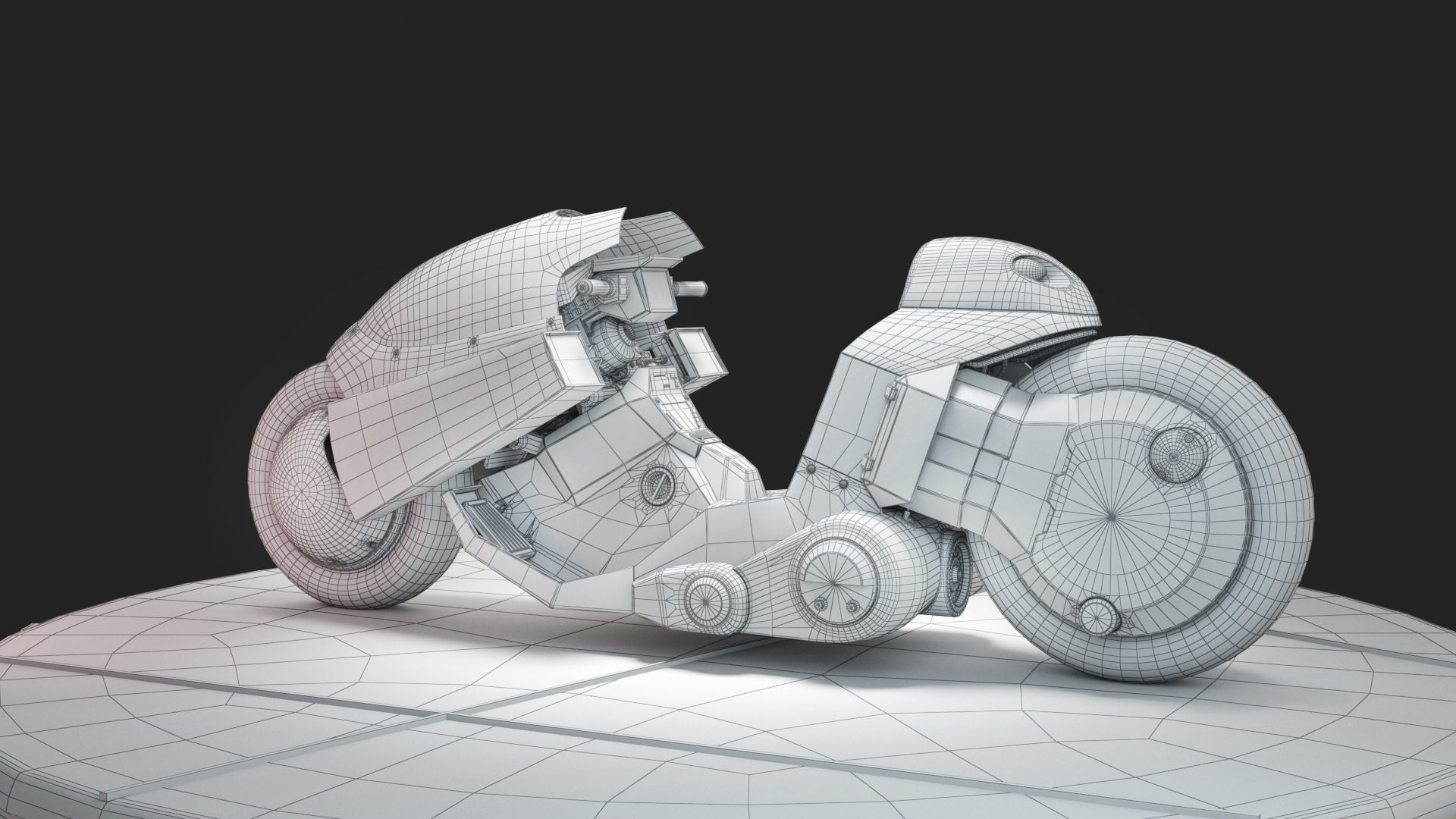 Akira Motorcycle Low-poly 3D model_1