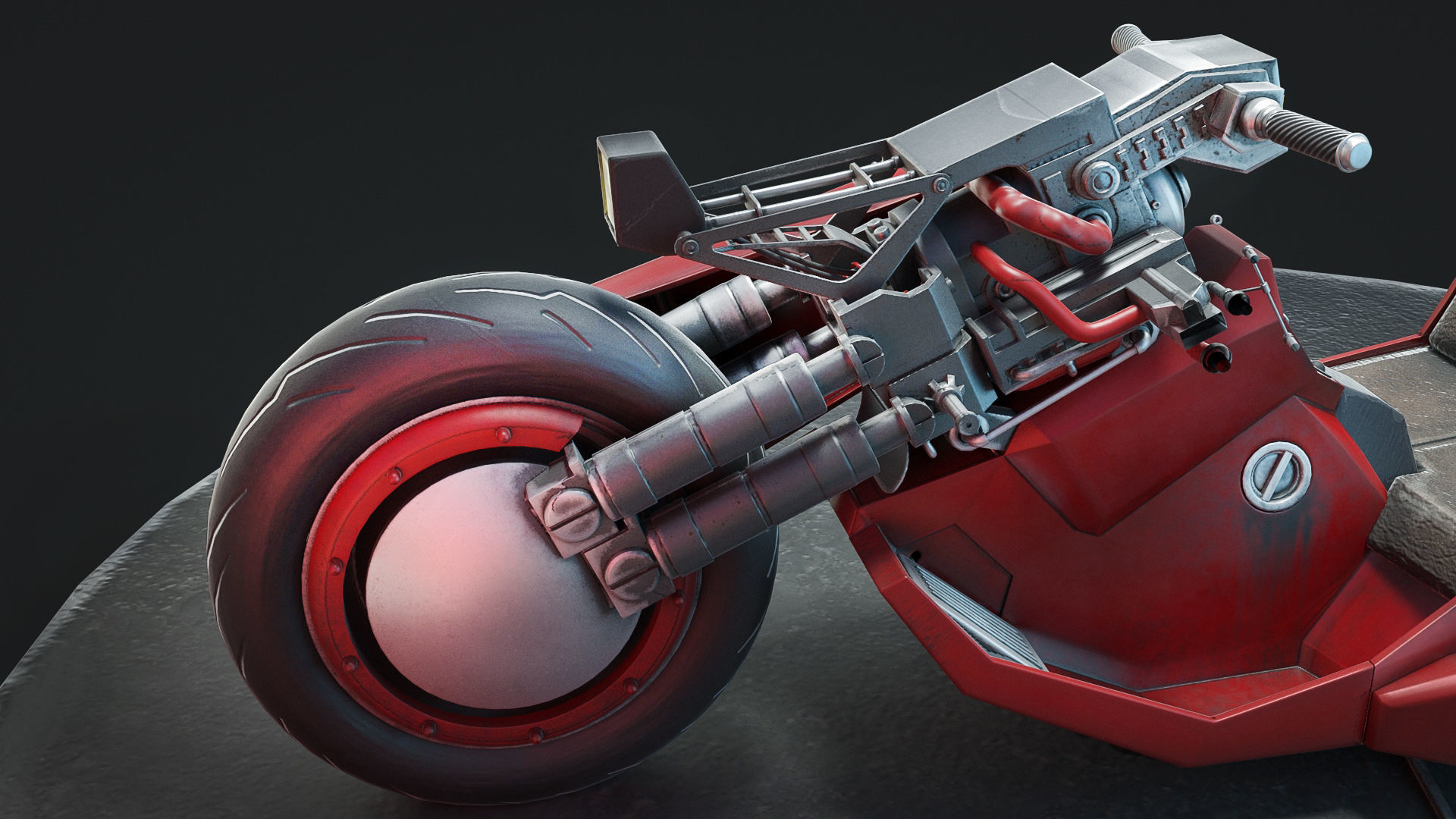 Akira Motorcycle Low-poly 3D model_8
