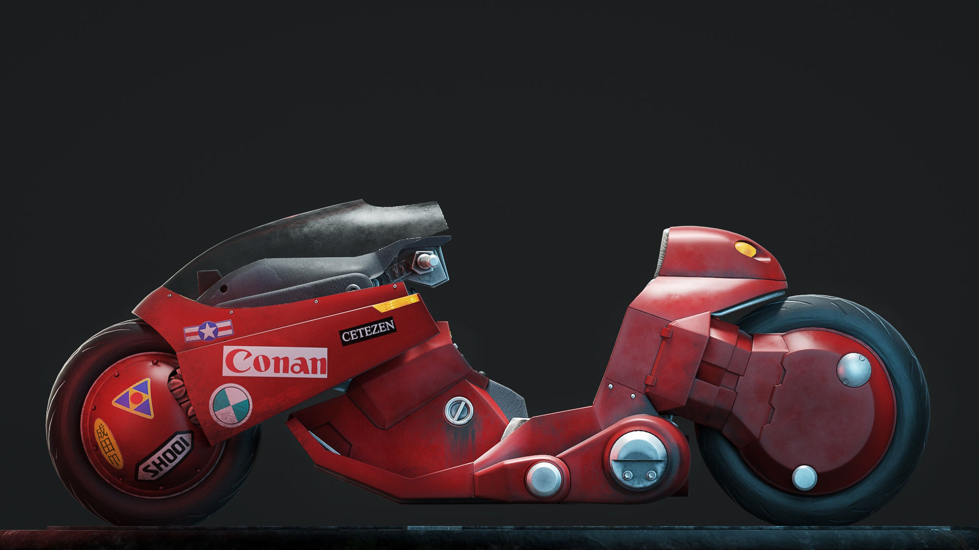 Akira Motorcycle Low-poly 3D model_15