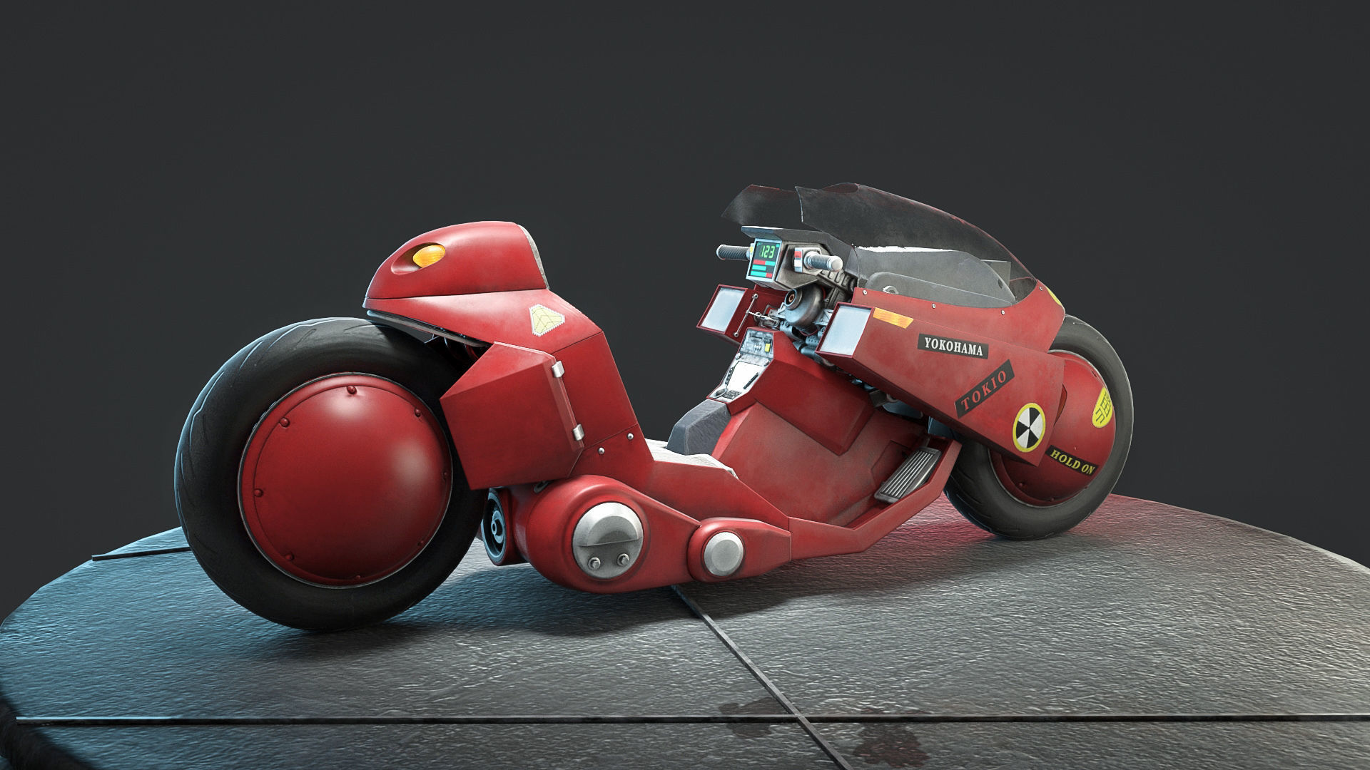Akira Motorcycle Low-poly 3D model_4