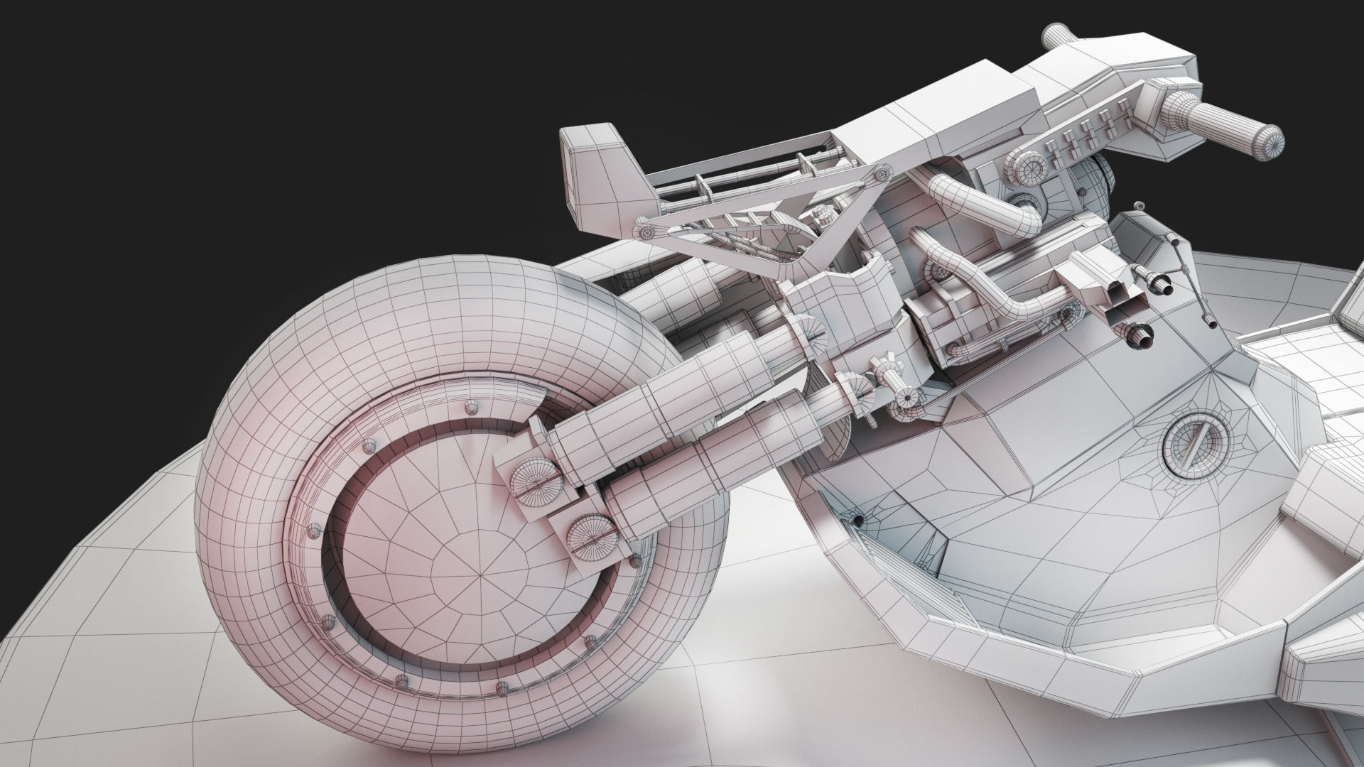 Akira Motorcycle Low-poly 3D model_9