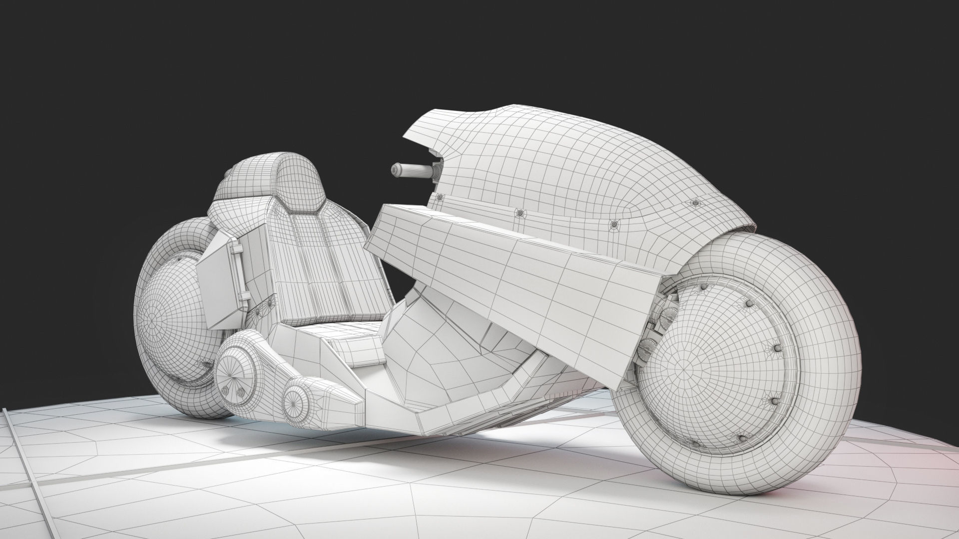 Akira Motorcycle Low-poly 3D model_3