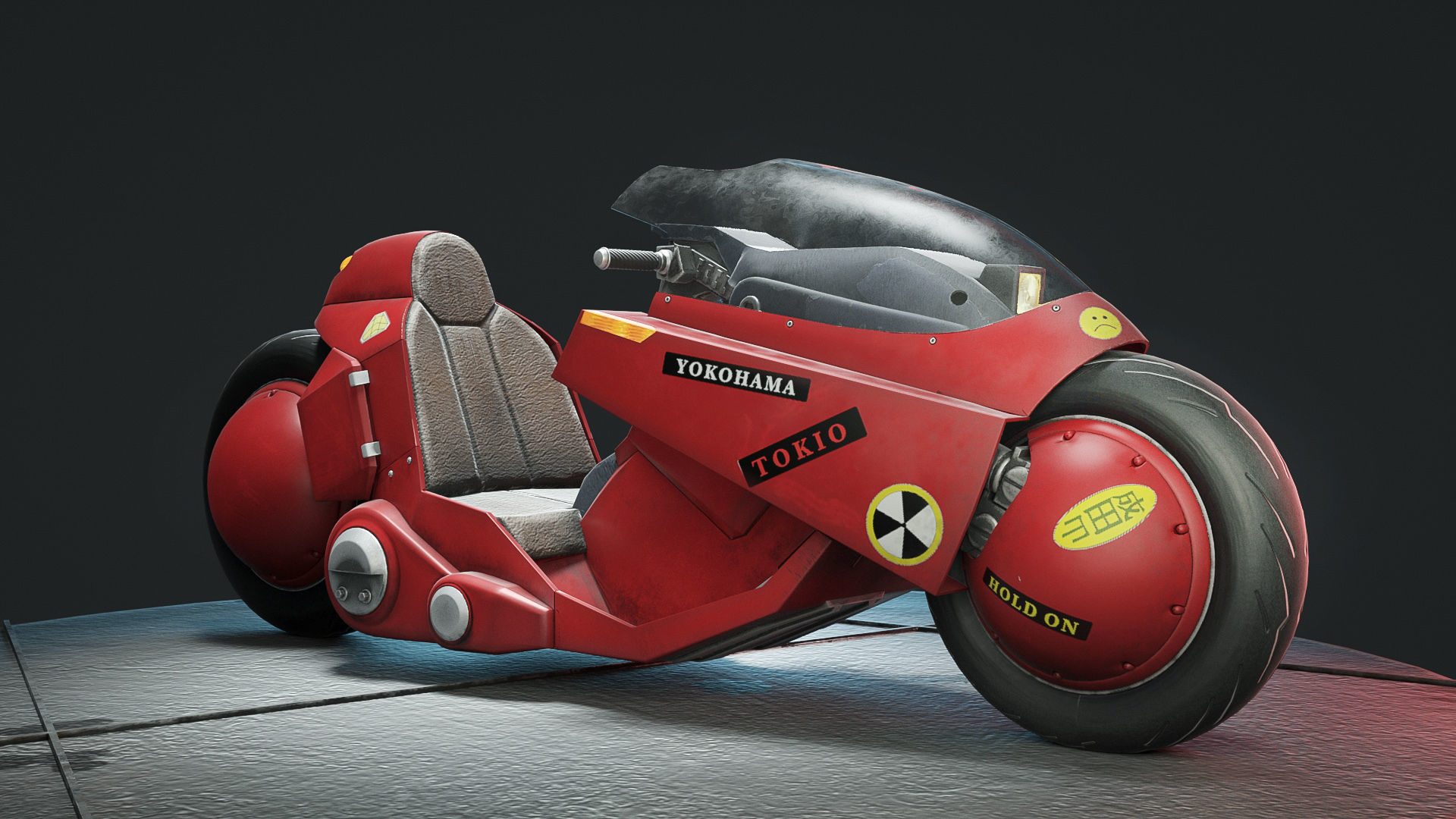 Akira Motorcycle Low-poly 3D model_2