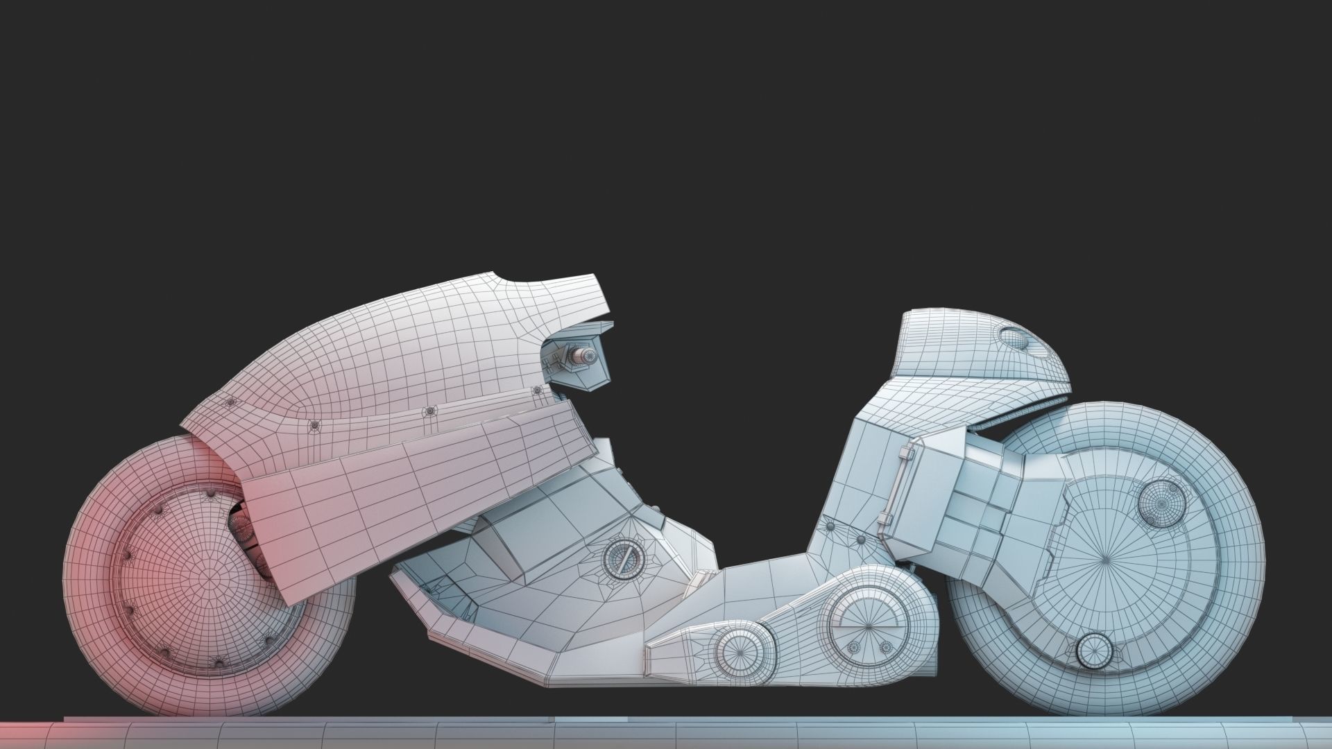 Akira Motorcycle Low-poly 3D model_14