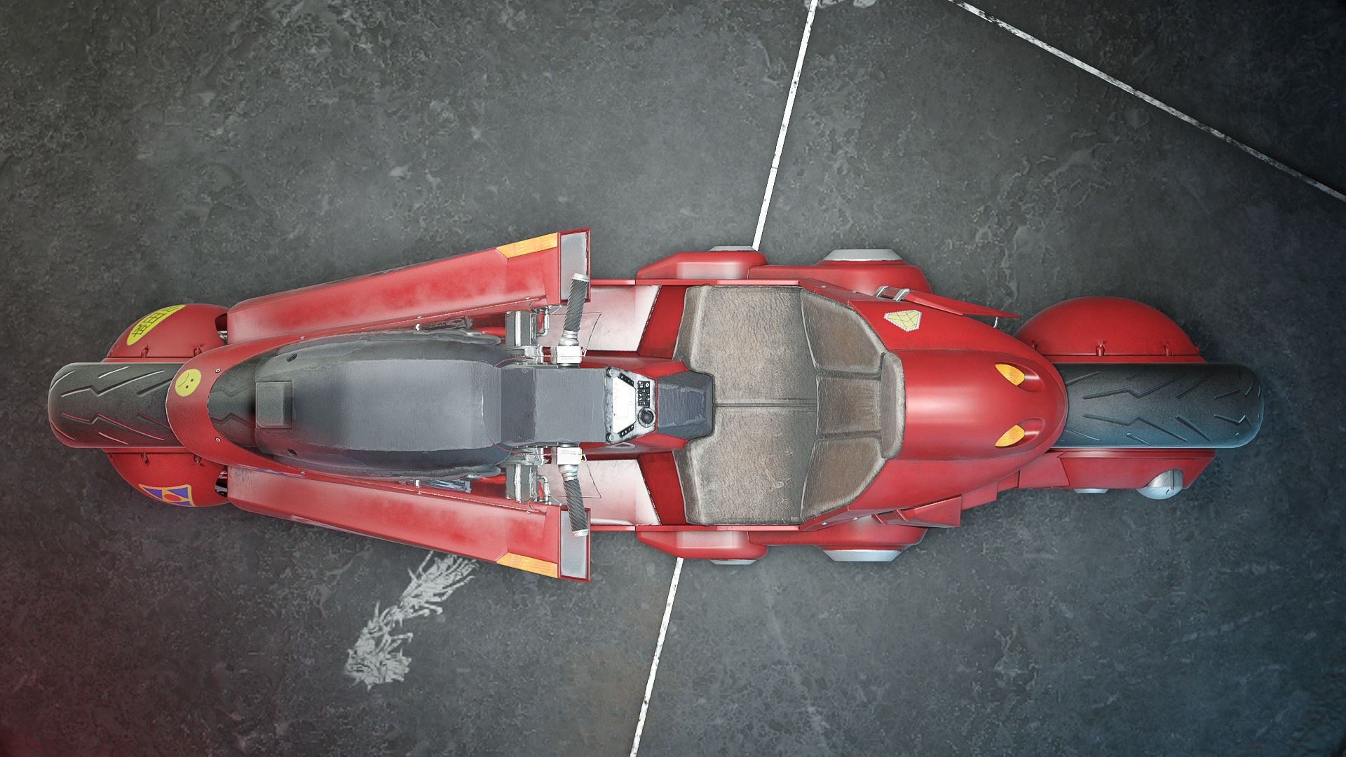 Akira Motorcycle Low-poly 3D model_12