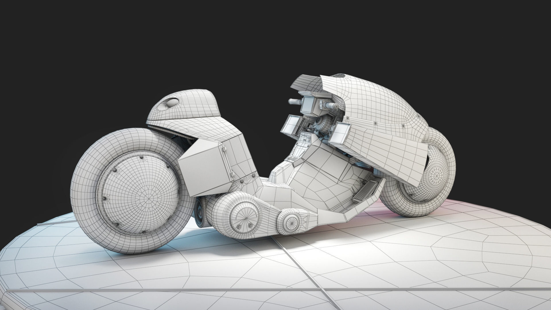 Akira Motorcycle Low-poly 3D model_5
