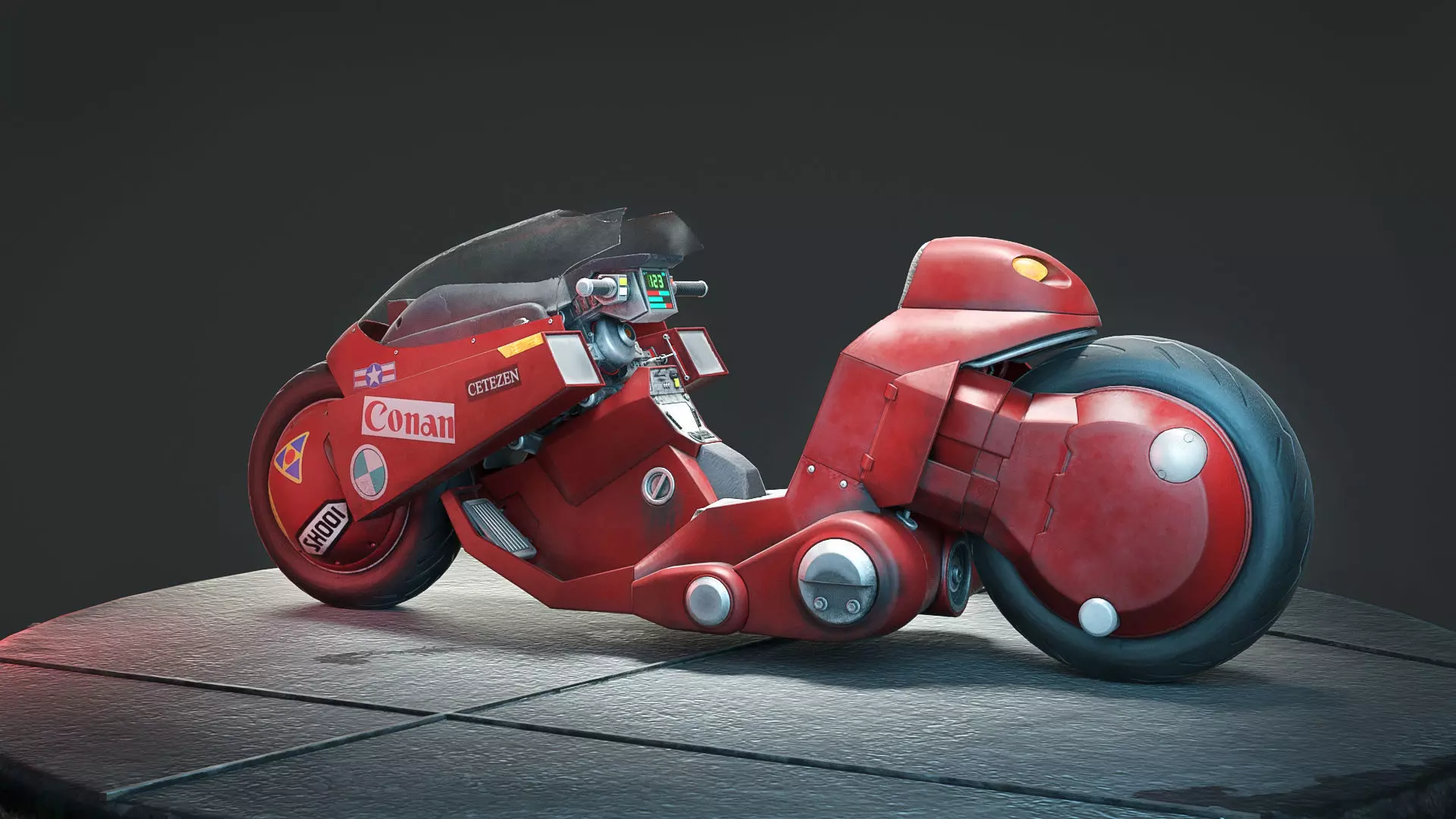 Akira Motorcycle Low-poly 3D model_0