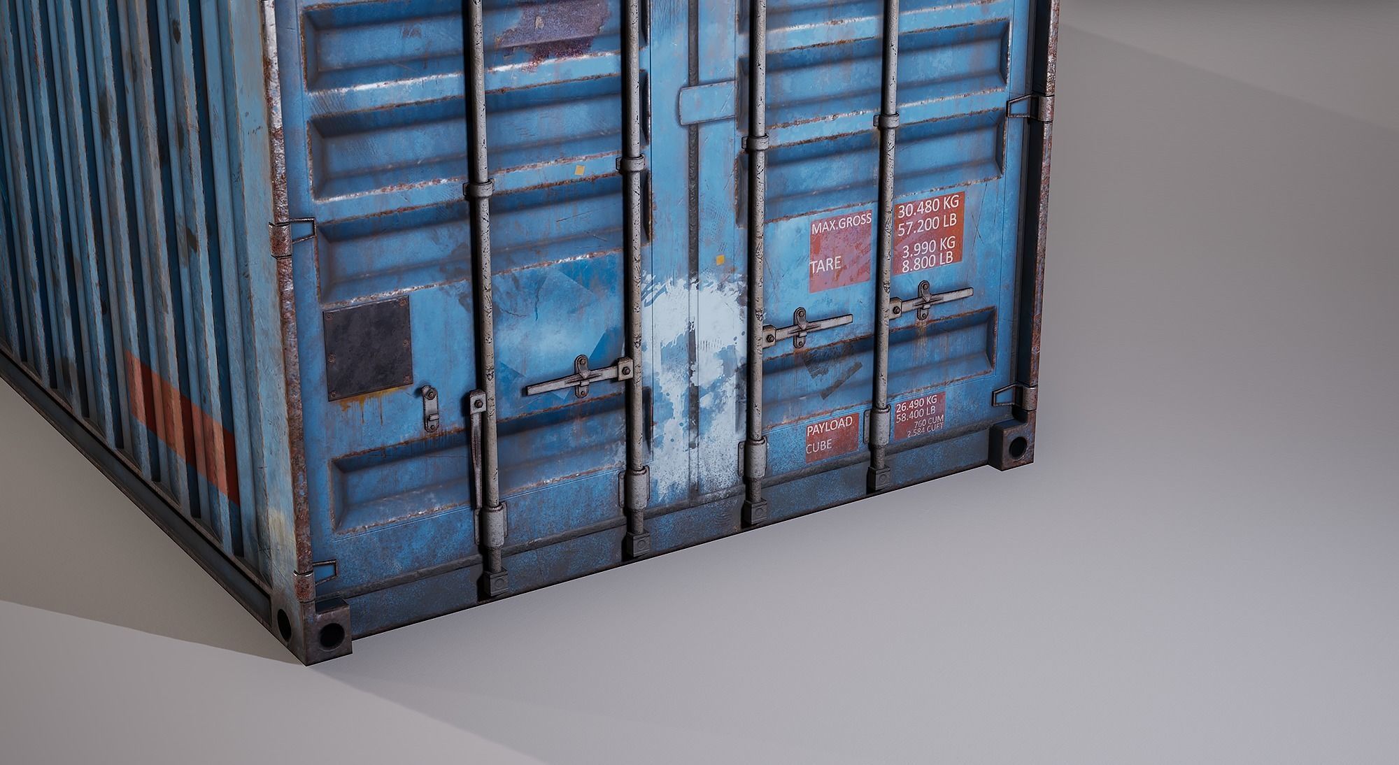 Shipping Container Low-poly 3D model_8