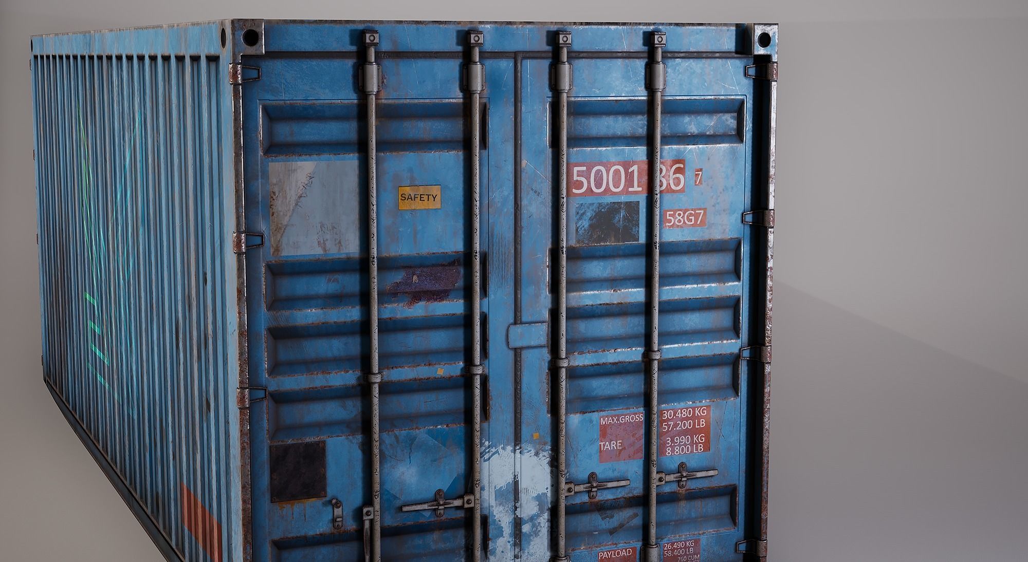 Shipping Container Low-poly 3D model_2