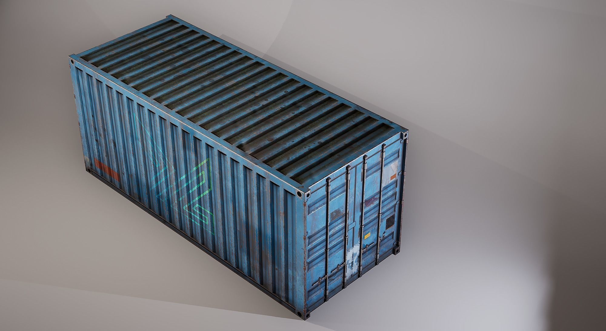 Shipping Container Low-poly 3D model_7