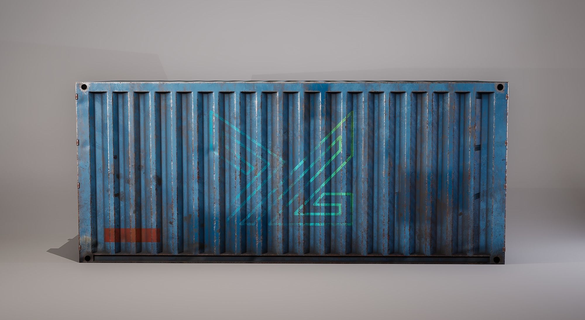 Shipping Container Low-poly 3D model_6