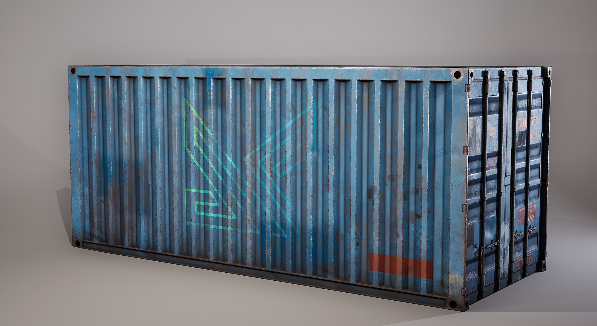 Shipping Container Low-poly 3D model_3