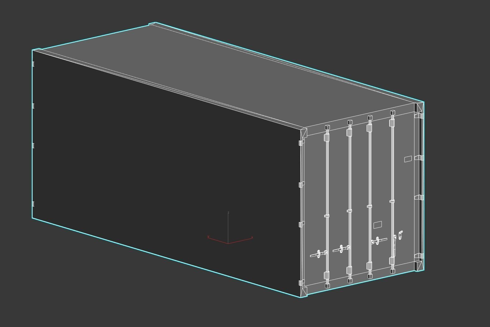 Shipping Container Low-poly 3D model_10