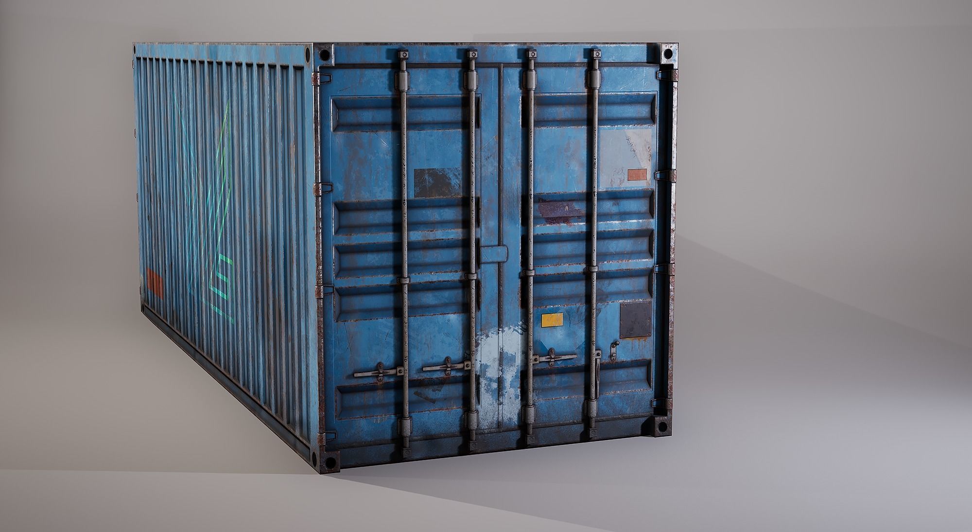 Shipping Container Low-poly 3D model_4