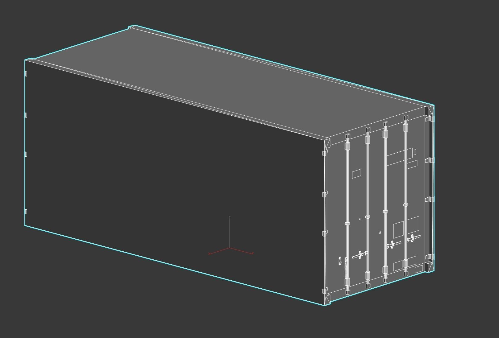 Shipping Container Low-poly 3D model_9