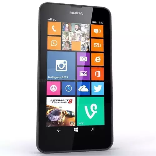 Nokia Lumia 630 Black 3D model