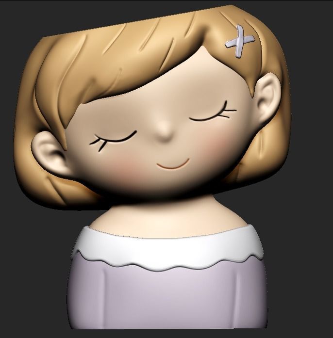 Cute girls and boys planters 3 of 4 for 3d printing 3D print model_1