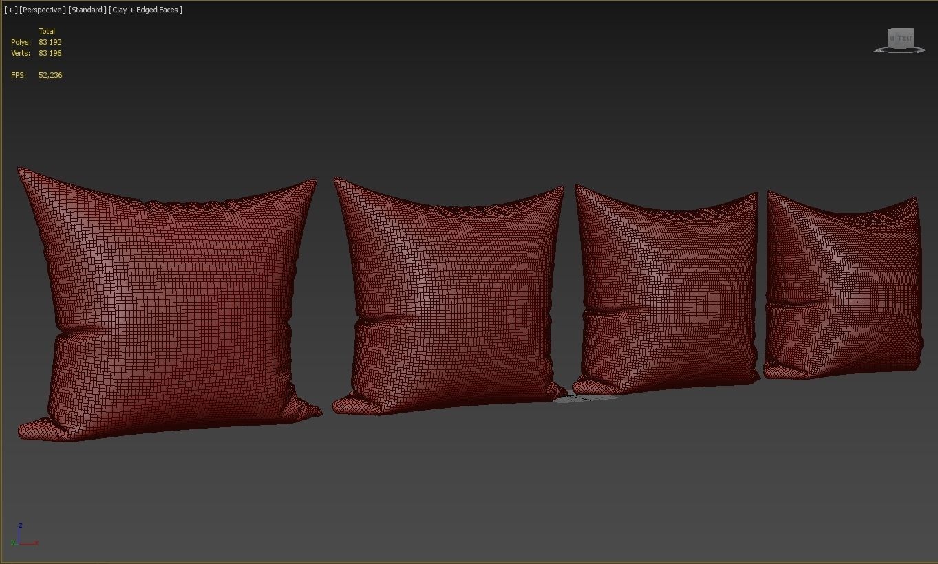 Decorative pillows set 039 3D model_8