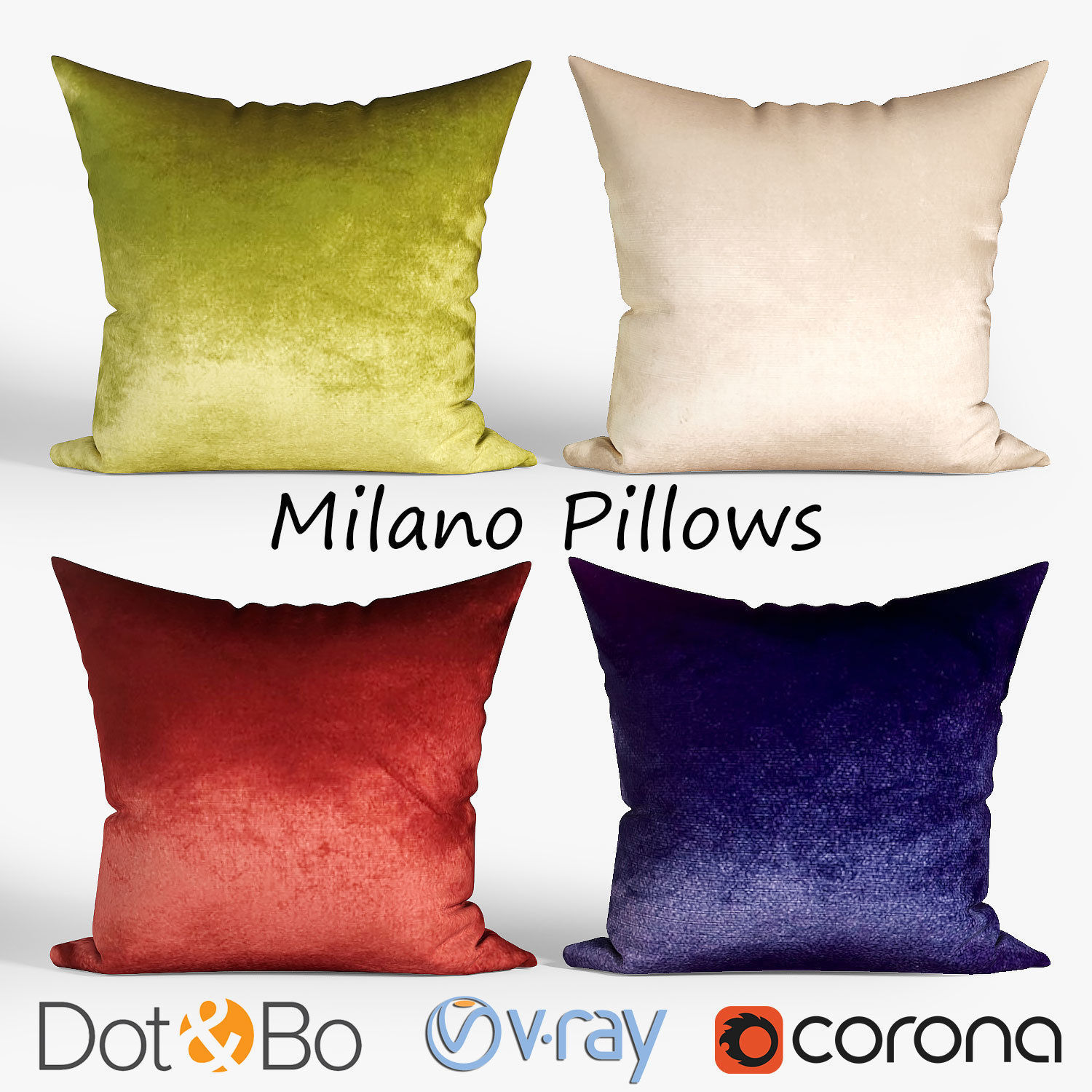 Decorative pillows set 039 3D model_1