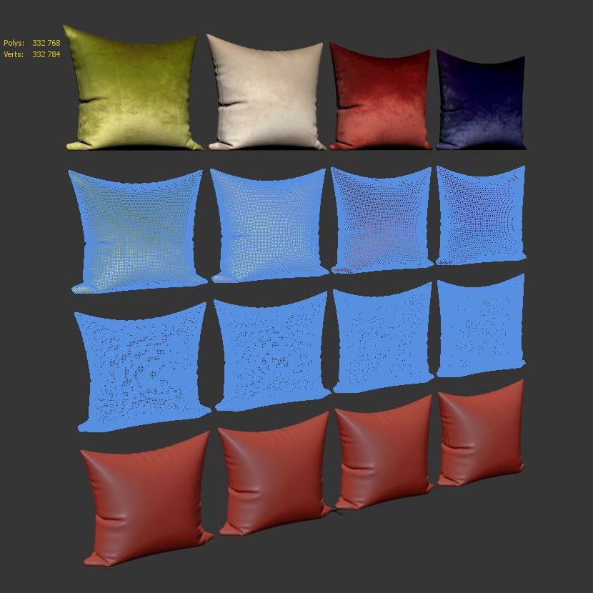 Decorative pillows set 039 3D model_3