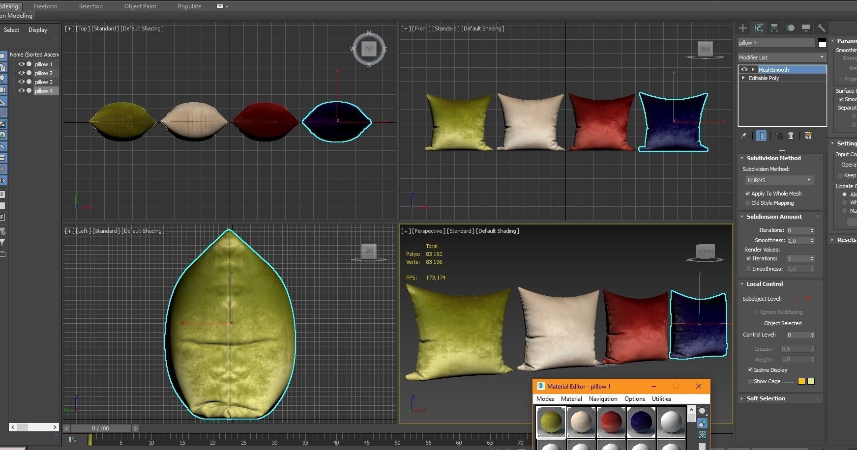 Decorative pillows set 039 3D model_2