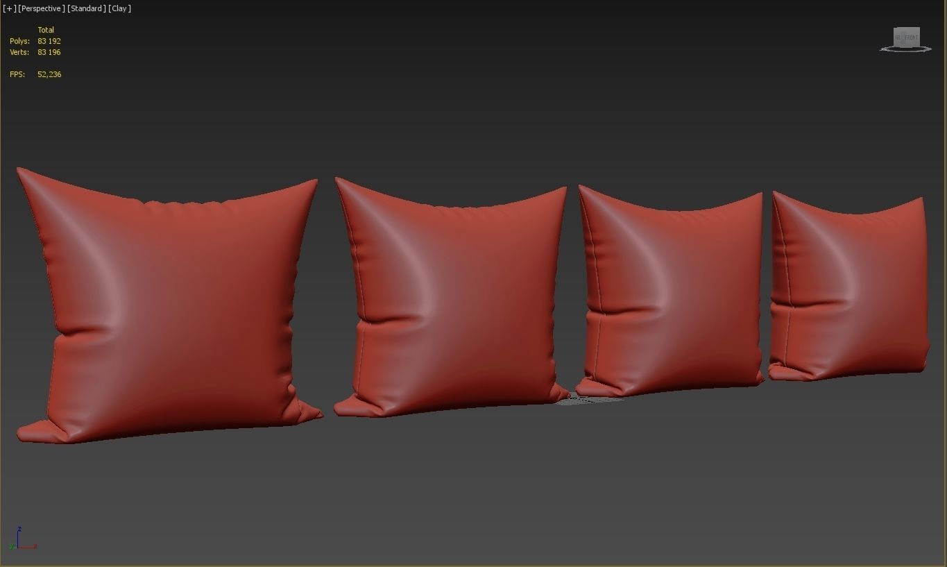 Decorative pillows set 039 3D model_7