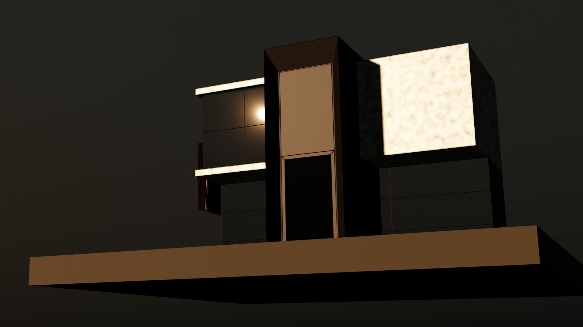 Modern house Free low-poly 3D model_1