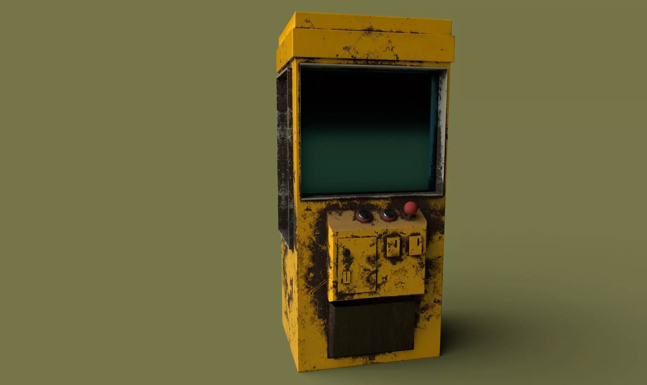 Post Apocalyptic Claw Machine or Slot Machine  Low-poly 3D model_0