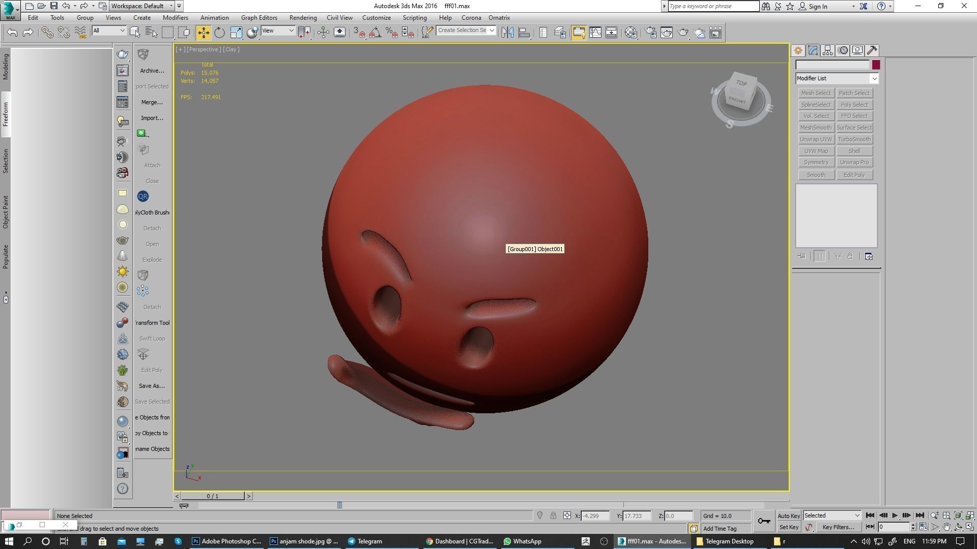 Emoji Thinking Face  3D model_18