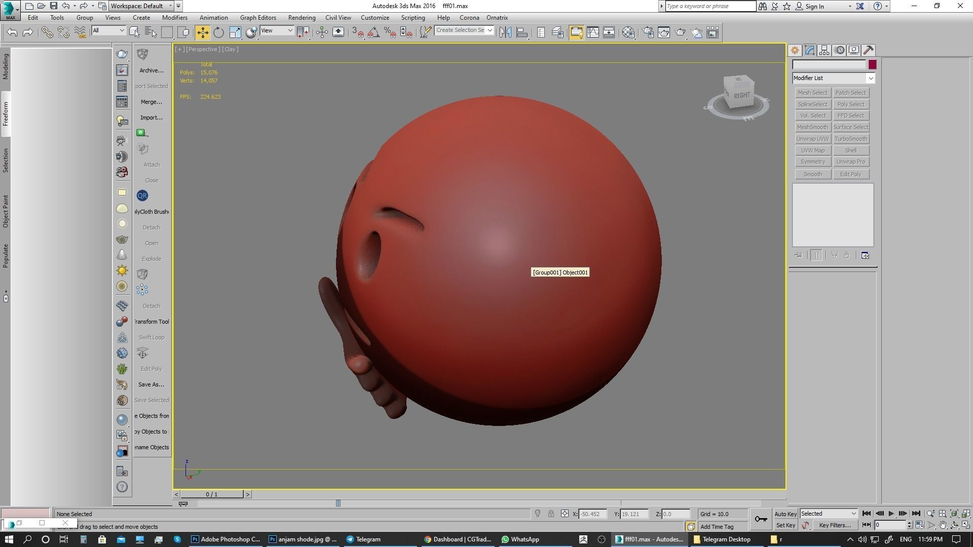 Emoji Thinking Face  3D model_21