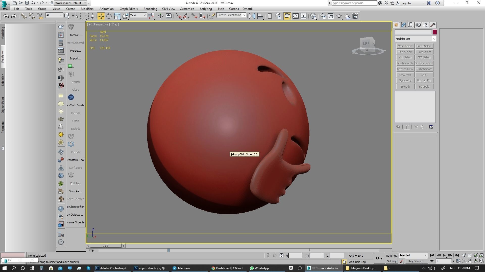 Emoji Thinking Face  3D model_20