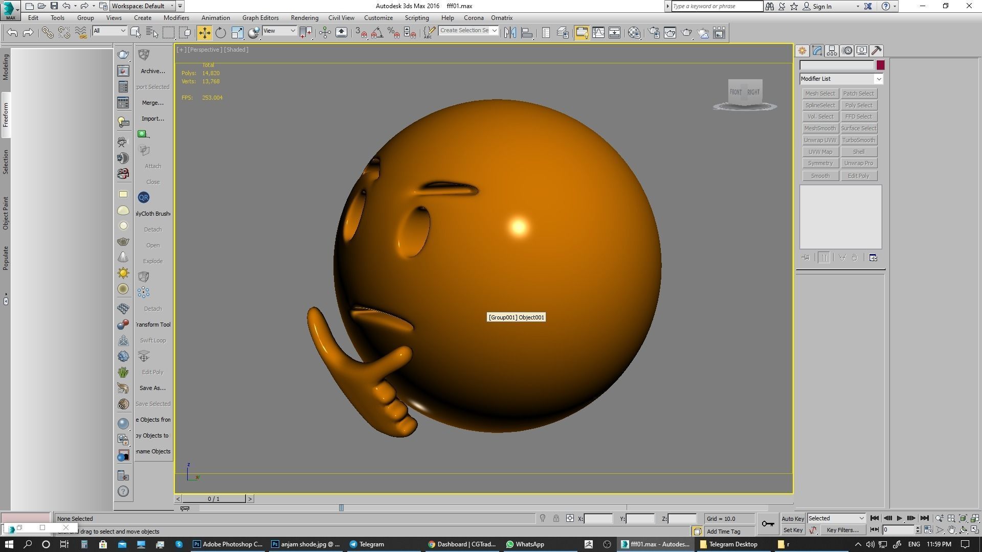 Emoji Thinking Face  3D model_10
