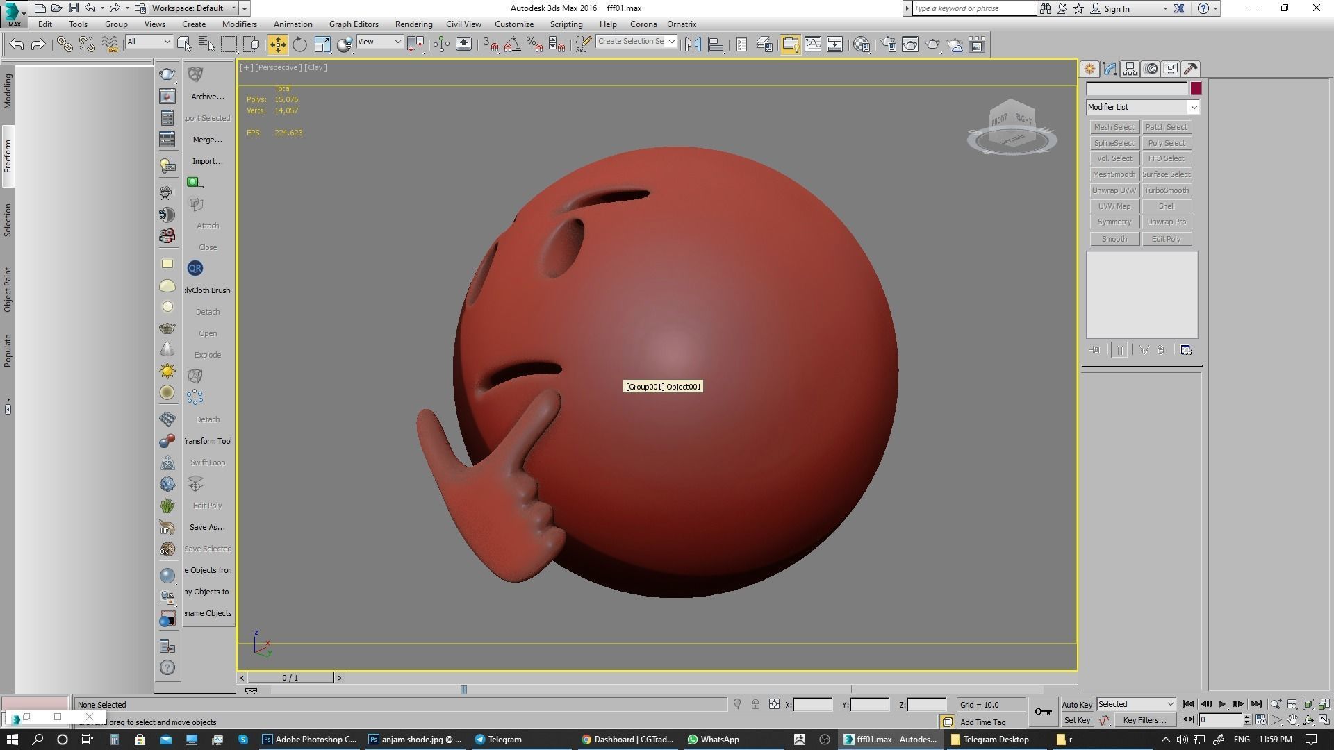 Emoji Thinking Face  3D model_22