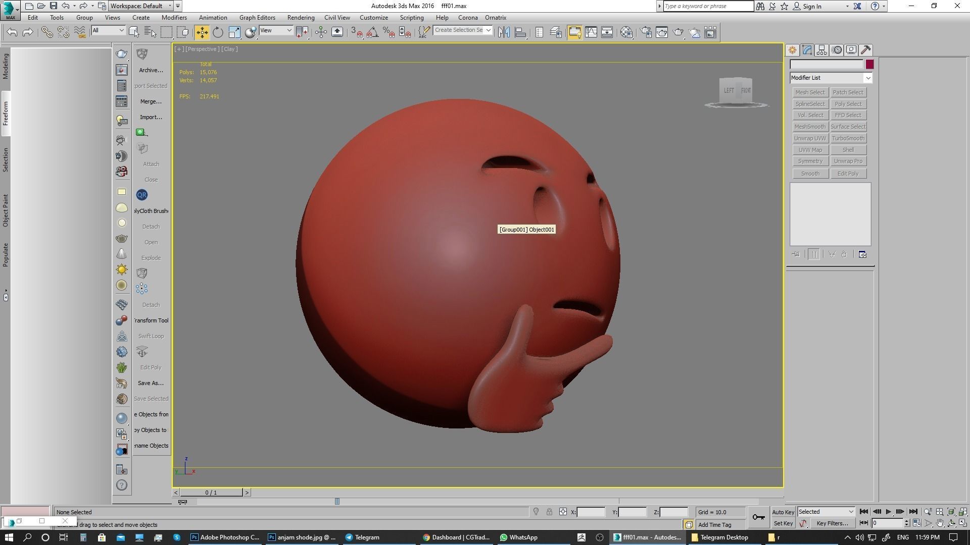 Emoji Thinking Face  3D model_23