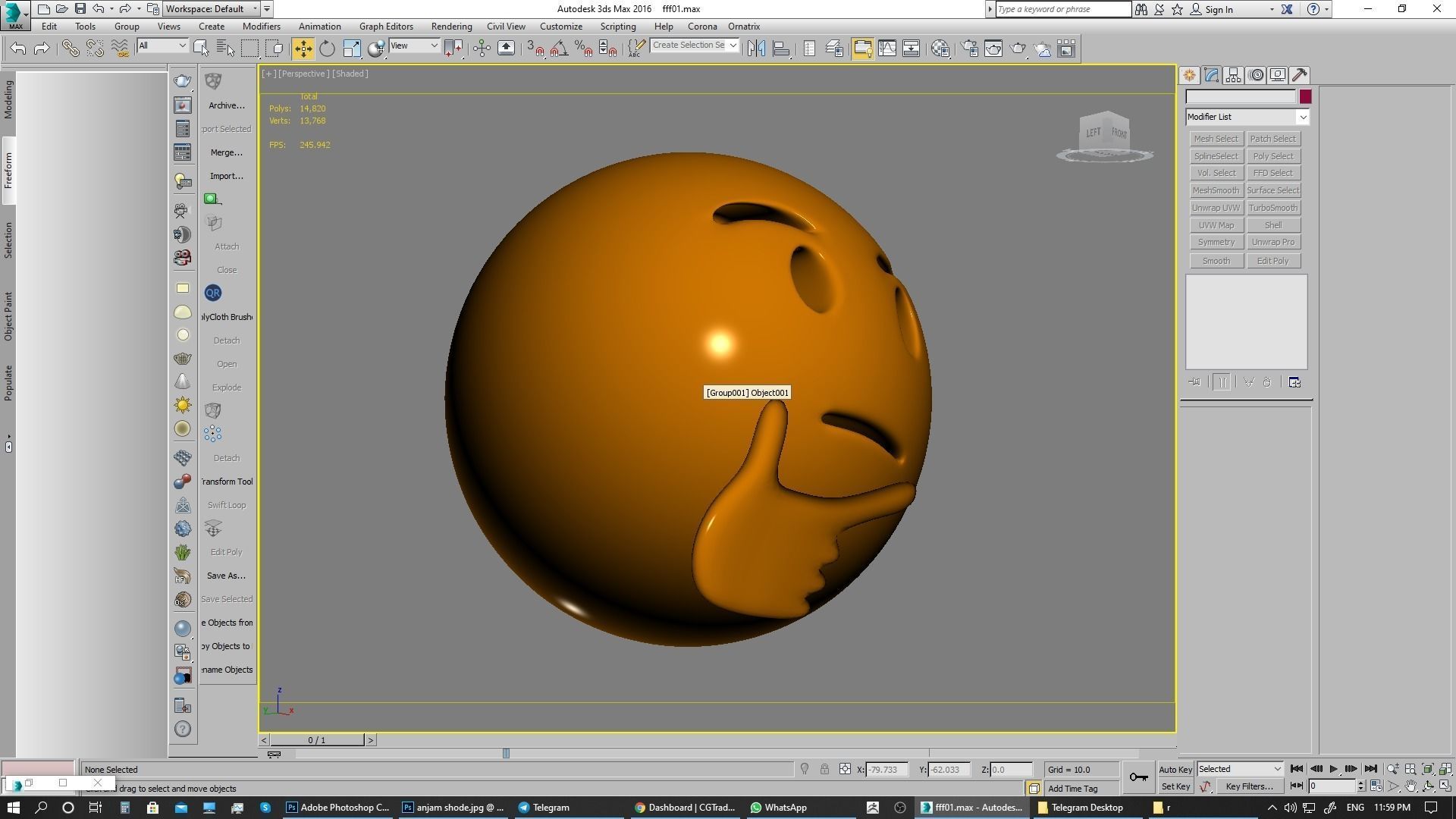 Emoji Thinking Face  3D model_2