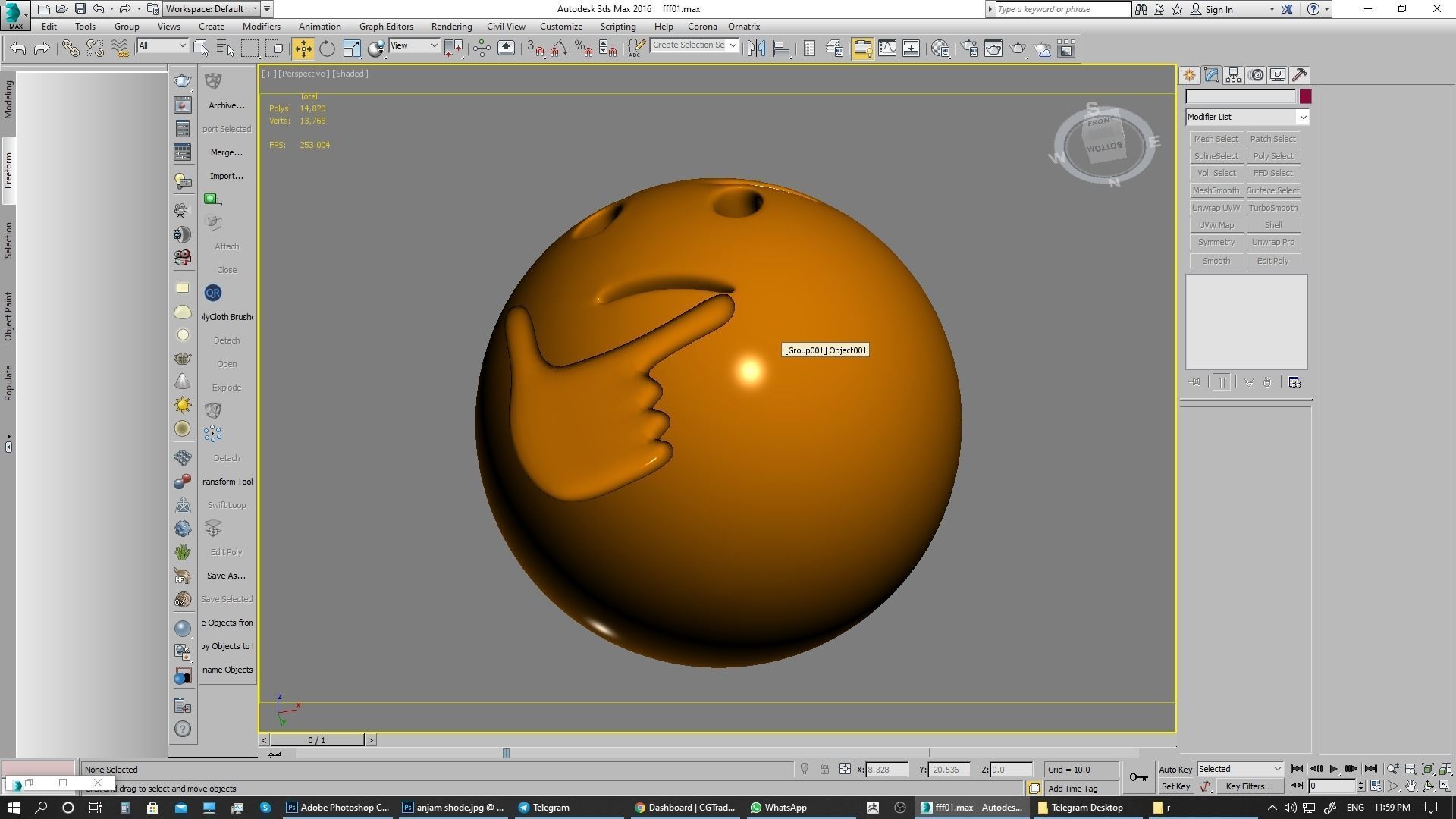 Emoji Thinking Face  3D model_7