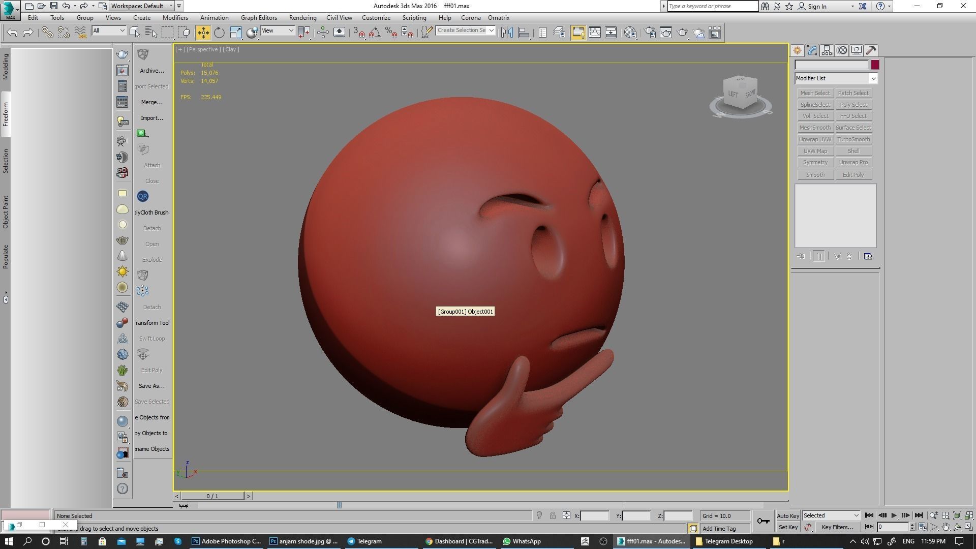 Emoji Thinking Face  3D model_13