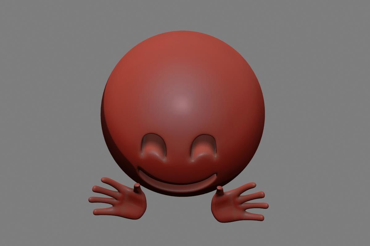 Emoji Hugging Face 3D model_40