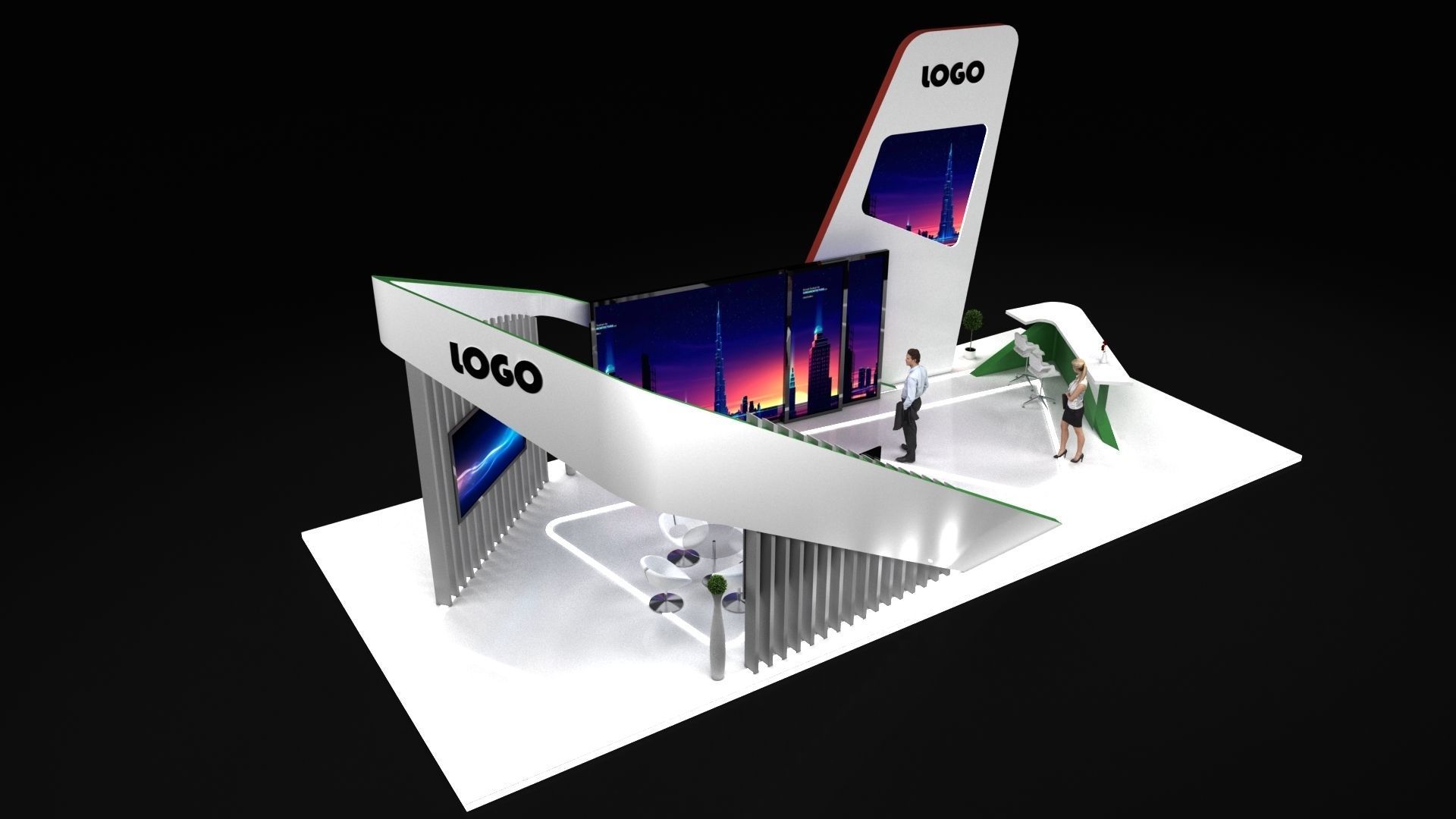 Exhibition Stall stand 13X6 3D model_5