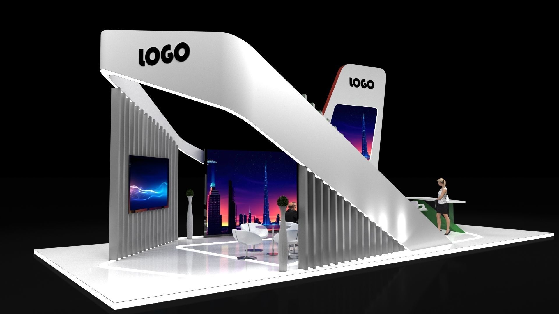 Exhibition Stall stand 13X6 3D model_8