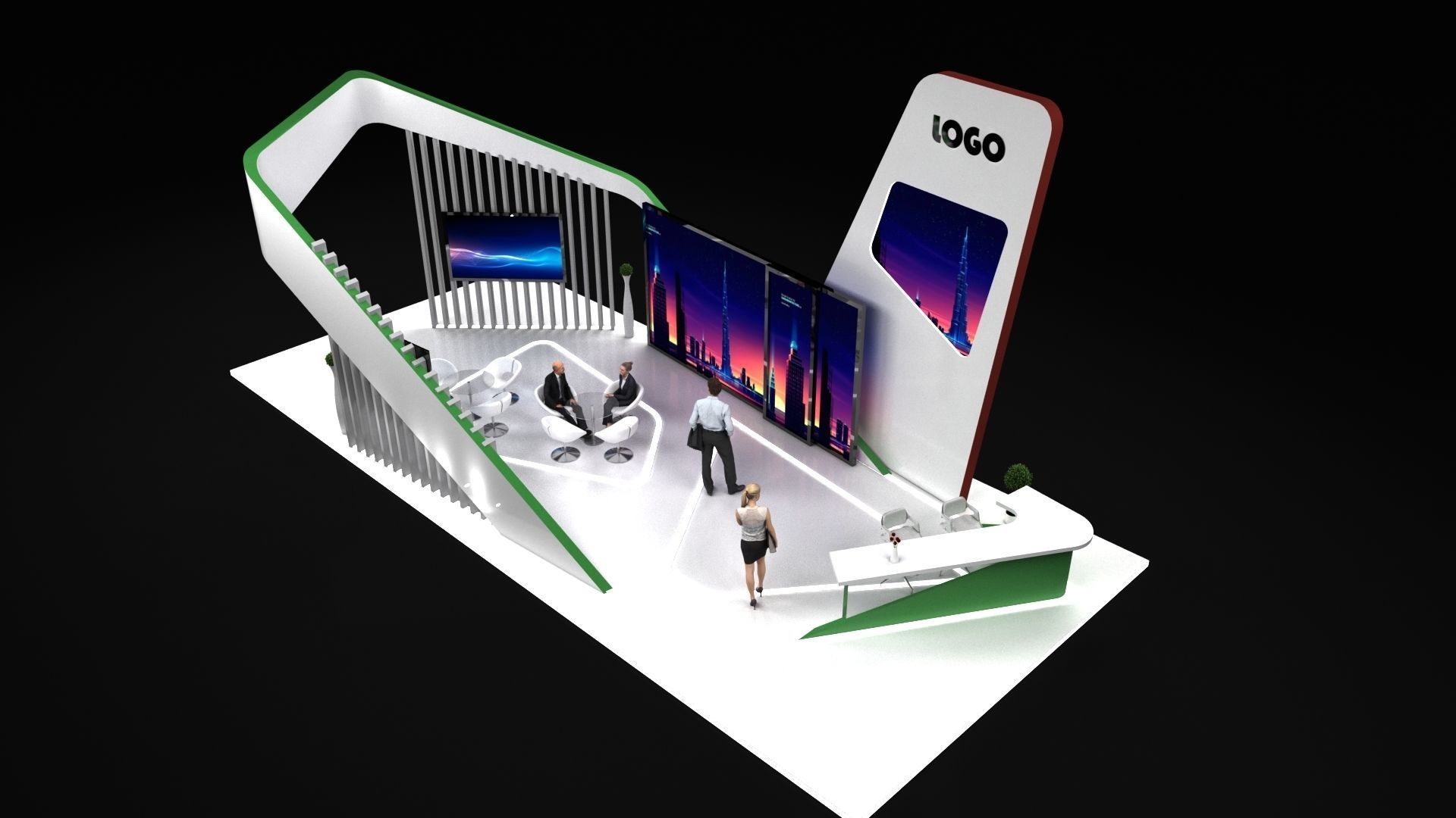 Exhibition Stall stand 13X6 3D model_3