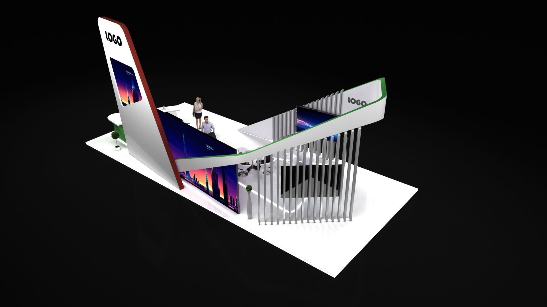 Exhibition Stall stand 13X6 3D model_6