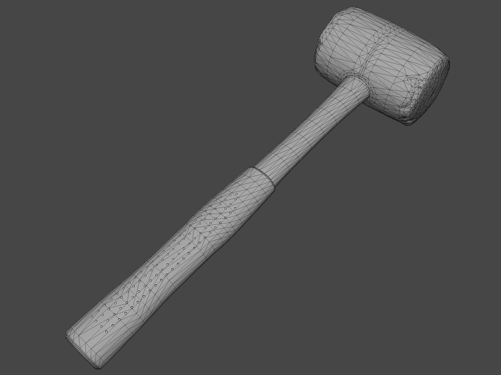 Rubber Mallet Low-poly 3D model_1