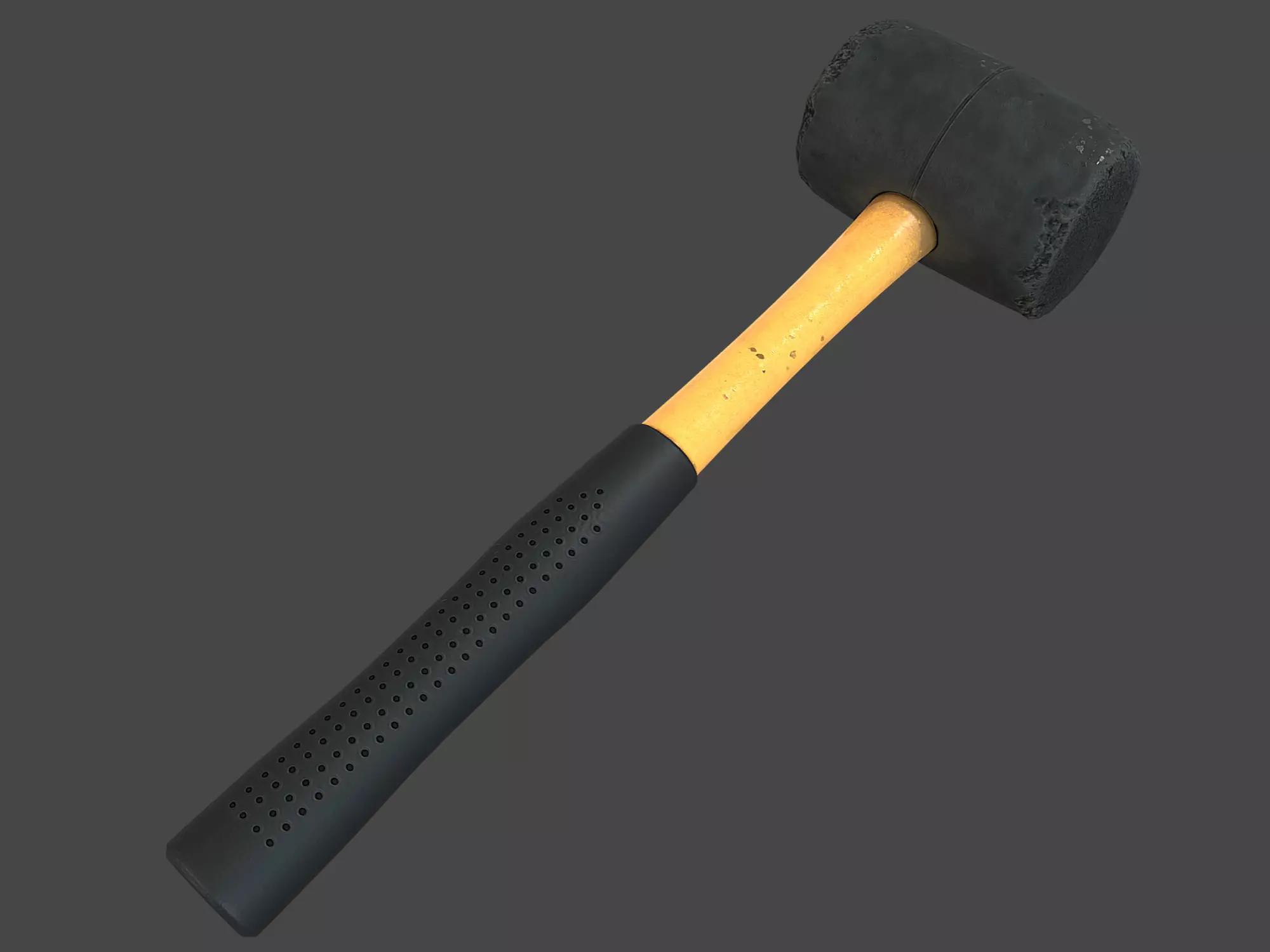 Rubber Mallet Low-poly 3D model_0