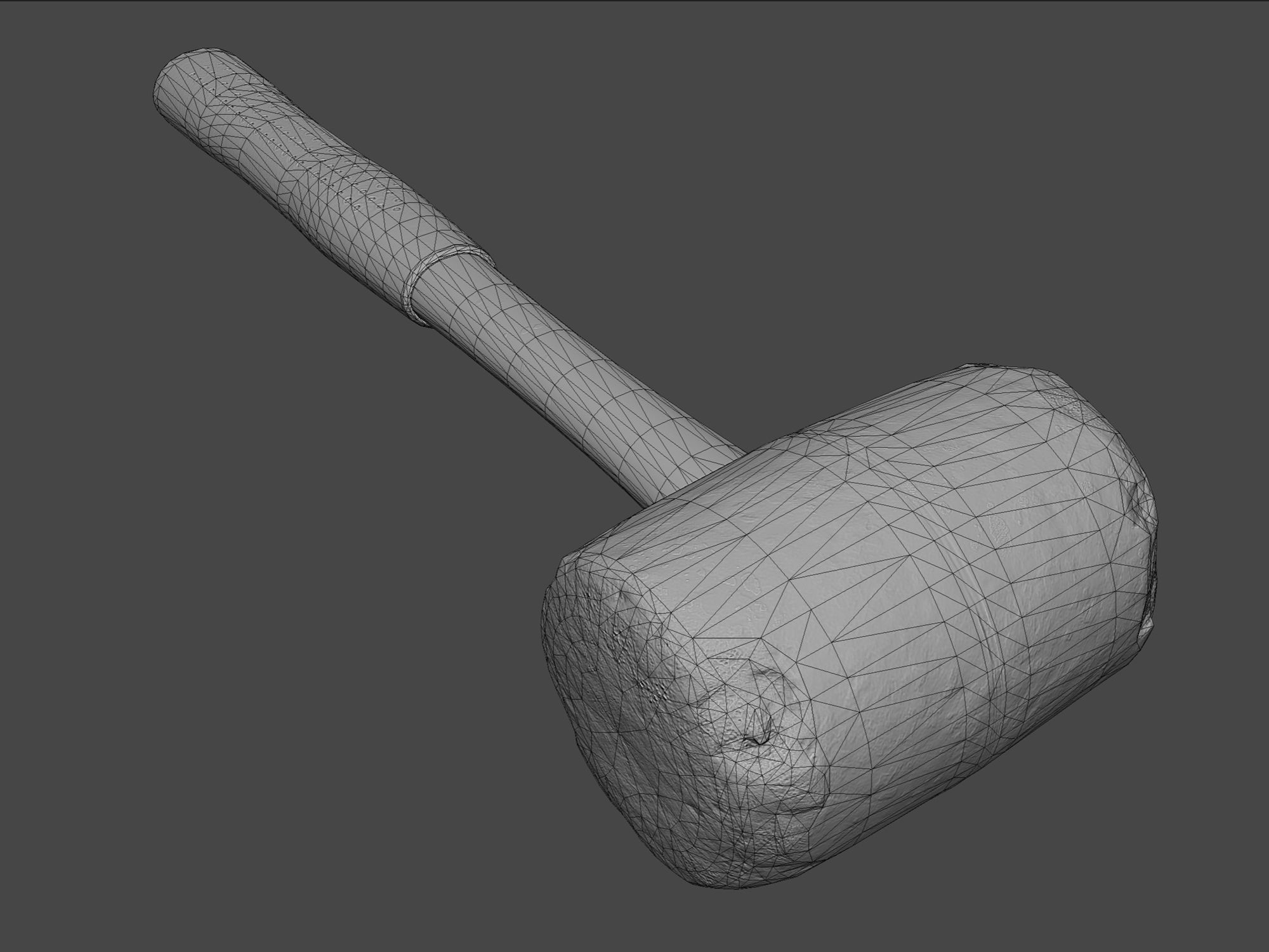 Rubber Mallet Low-poly 3D model_5