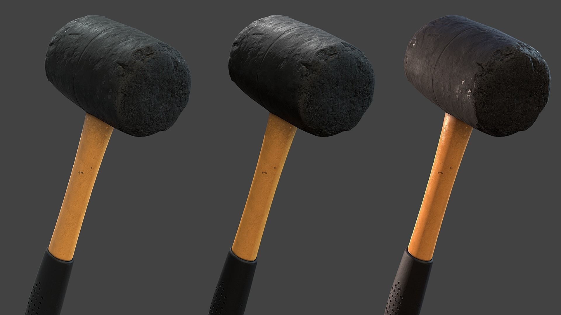 Rubber Mallet Low-poly 3D model_10