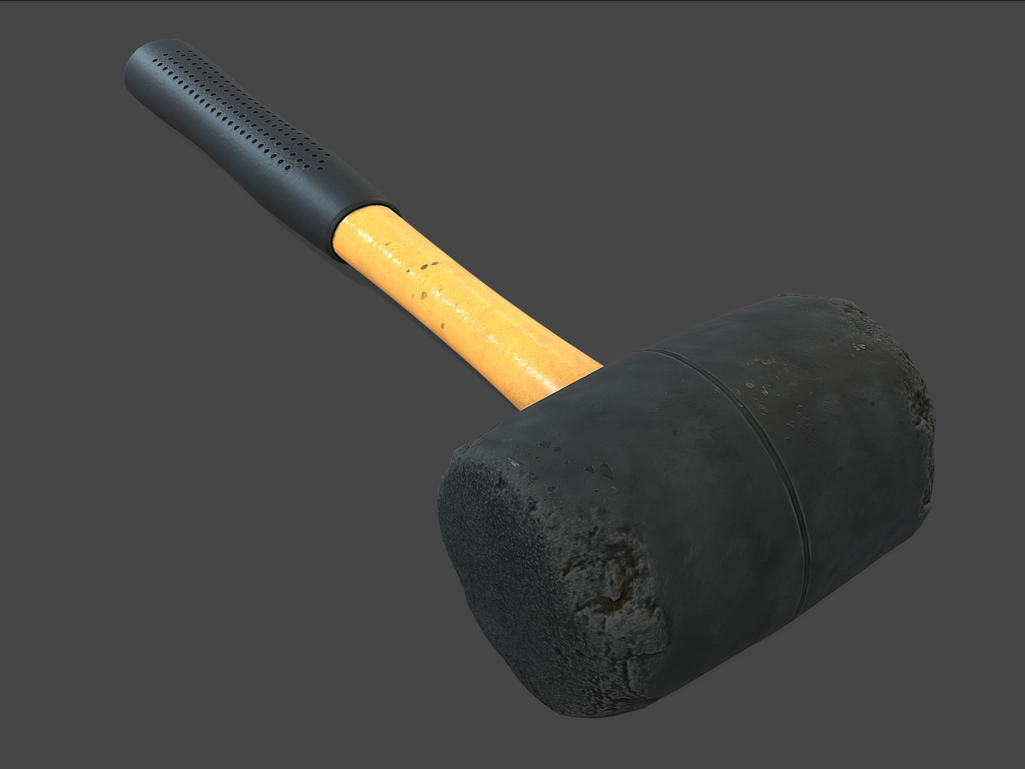 Rubber Mallet Low-poly 3D model_4