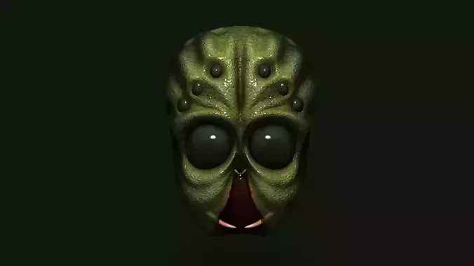 Allien Insectoid Mask - Terror Halloween Low-poly 3D model