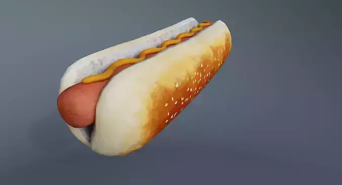 Hot Dog PBR Low-poly 3D model